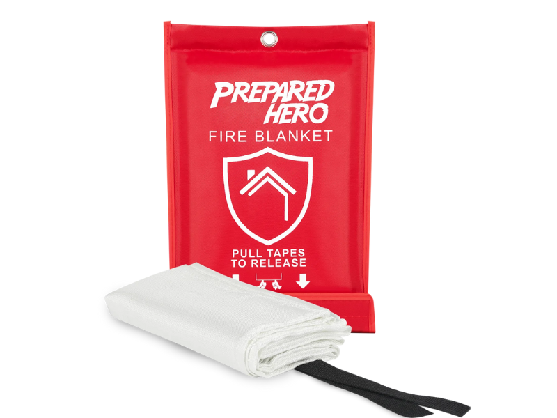 Emergency Fire Blanket - [Pack of 1 Fire Blanket + 1 Pair Gloves + 1 Hook]