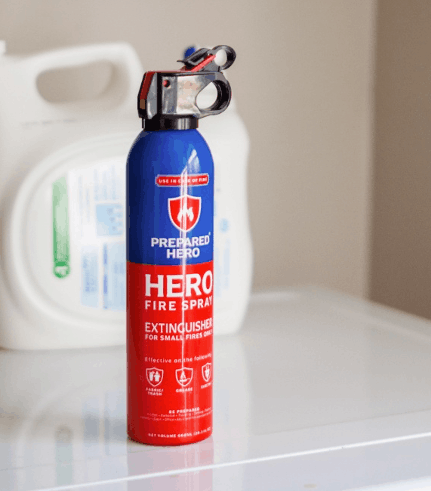 Photo of recalled Hero Fire Spray canister